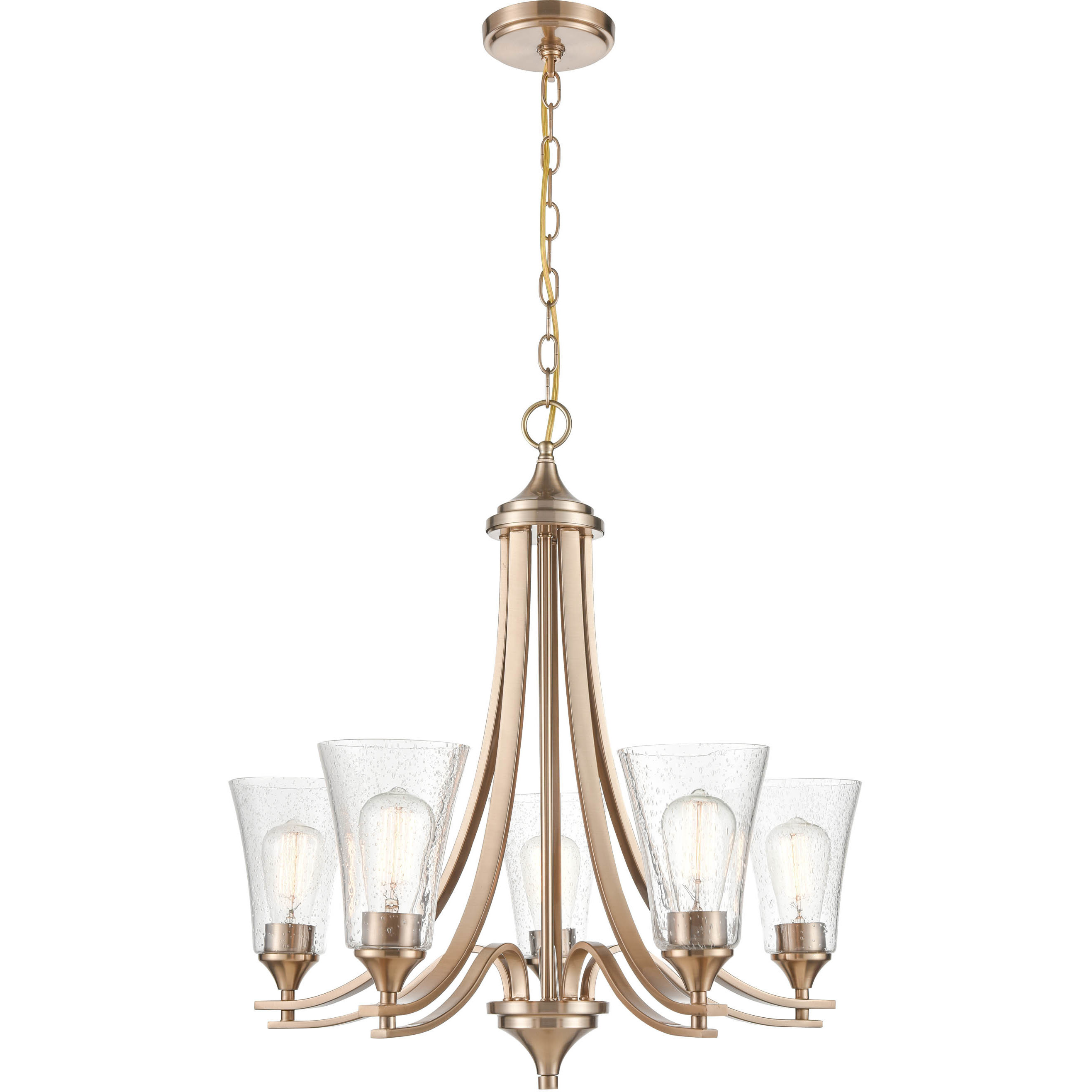 Natalie 5 Light 27.75 inch Modern Gold Chandelier Ceiling Light